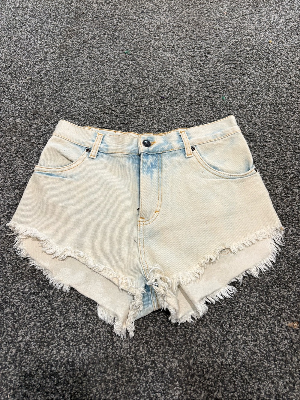Rusty Pale Blue Frayed Hem Jean Shorts